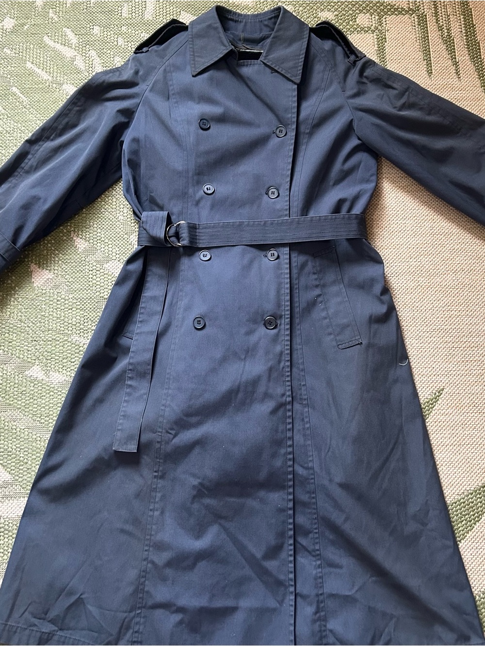 London Fog Vintage Black Double Breasted Fabric Trench Coat size 6P